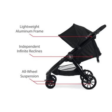 Britax&reg; B-Lively Double Stroller in Raven. View a larger version of this product image.
