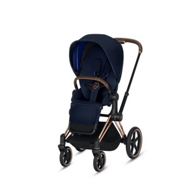 black and rose gold stroller