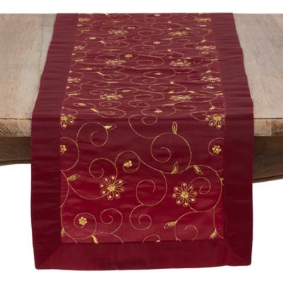 maroon table runner