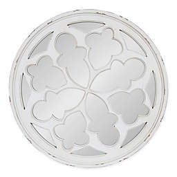 Kate and Laurel Holland 35.5-Inch Round Wall Mirror in White