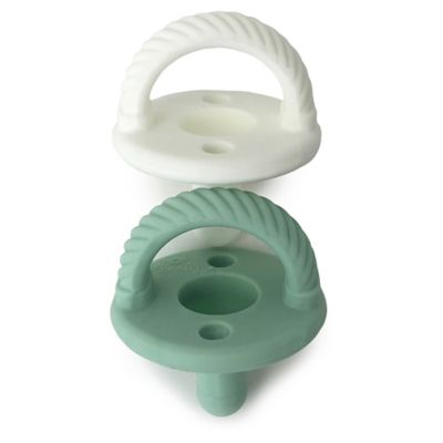Itzy Ritzy&reg; 0-24M 2-Pack Sweetie Soother Cable Pacifiers in Green/White