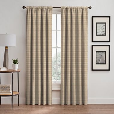 Emerson Stripe 84-Inch Rod Pocket/Back Tab Window Curtain Panel in Natural (Single). View a larger version of this product image.