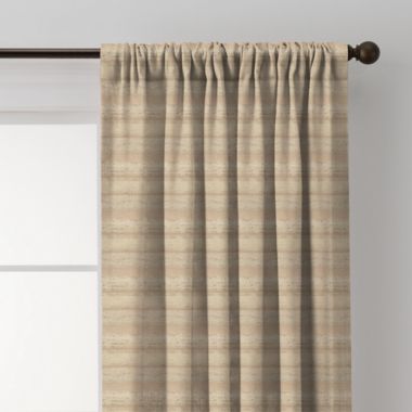 Emerson Stripe 84-Inch Rod Pocket/Back Tab Window Curtain Panel in Natural (Single). View a larger version of this product image.