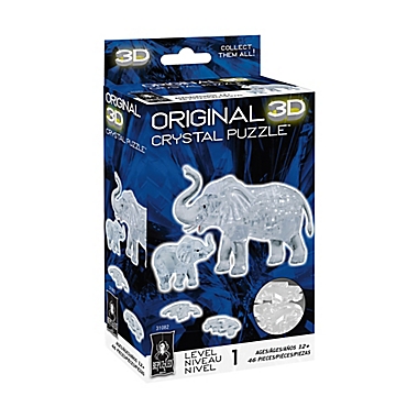 BePuzzled Elephant and Baby 46-Piece 3D Crystal Puzzle. View a larger version of this product image.