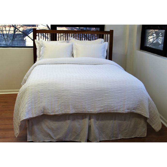 Belle Epoque Solid Relaxed Rows Coverlet | Bed Bath & Beyond