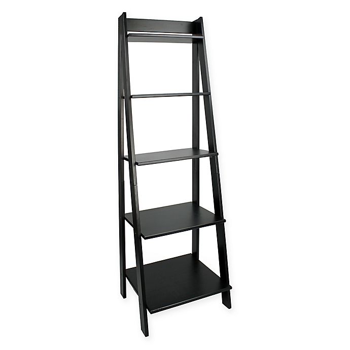 5 tier ladder bookshelf white