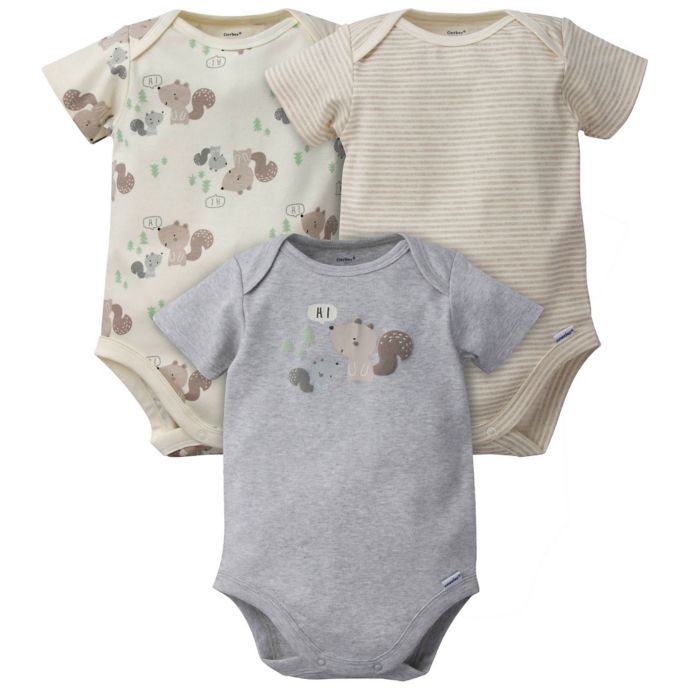 Gerber Onesies Organic Cotton Bodysuits & Bib and Burp Set (Boys) 