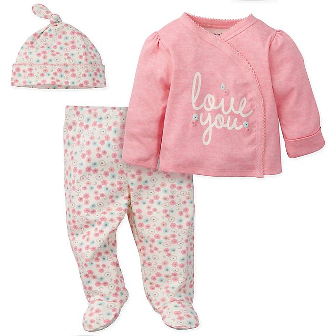 Gerber Organic Cotton Shirt, Cap, and Footed Pant Set & Knit Blankets (Girls)