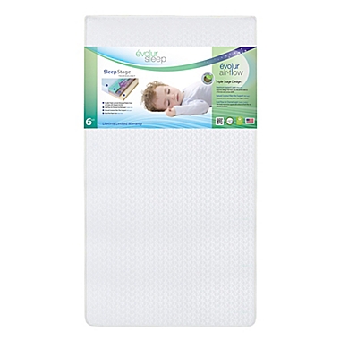 evolur&trade; Air Flow Crib Mattress in White. View a larger version of this product image.