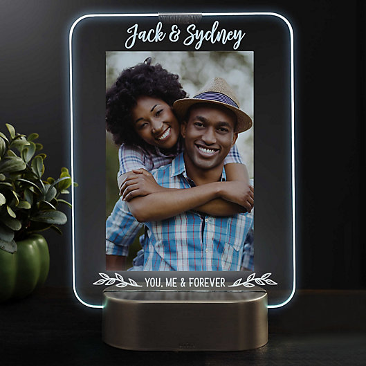 Alternate image 1 for Romantic Couple Personalized Light Up LED Glass Frame