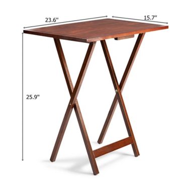 Farmhouse 5-Piece Oversized Snack Table Set in Walnut. View a larger version of this product image.