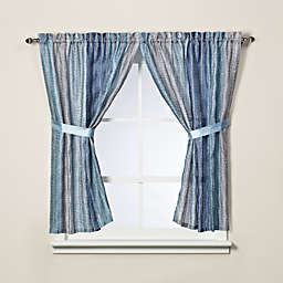 Sierra Blue Bath Window Curtain Panel Pair