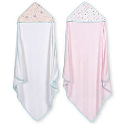 Just Born® 2-Pack Love and Sugar Hooded Towels in Pink