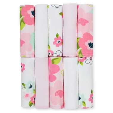 Just Born&reg; 10-Pack Blossom Washcloths in Pink. View a larger version of this product image.