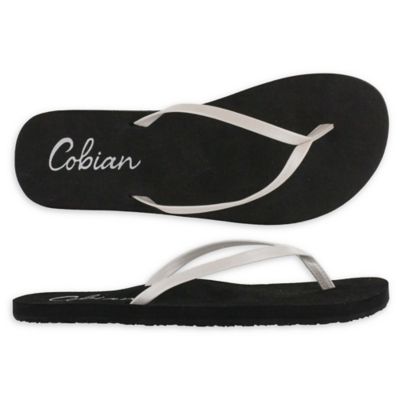 cobian white flip flops