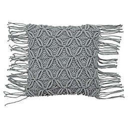 French Connection® Avery Tasseled Square Throw Pillow in Dark Grey