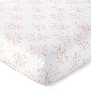 Levtex Baby&reg; Heritage Organic Cotton Floral Fitted Crib Sheet in Blush. View a larger version of this product image.