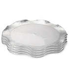 Alternate image 0 for Classic Touch Trophy Wavy Glass Charger Plates in Silver (Set of 4)