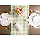 Alternate image 2 for Design Imports Heavyweight Fringed Check 72-Inch Table Runner in Bright Green