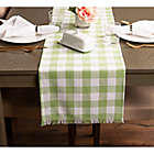 Alternate image 4 for Design Imports Heavyweight Fringed Check 72-Inch Table Runner in Bright Green