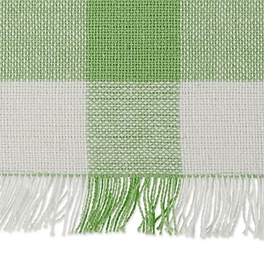 Design Imports Heavyweight Fringed Check 72-Inch Table Runner in Bright Green. View a larger version of this product image.