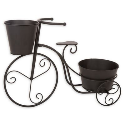 Glitzhome Bicycle Planter in Black