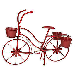 Glitzhome Bicycle Planter in Red