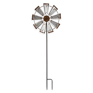 Glitzhome Farmhouse Metal Galvanized Wind Spinner Yard Stake. View a larger version of this product image.