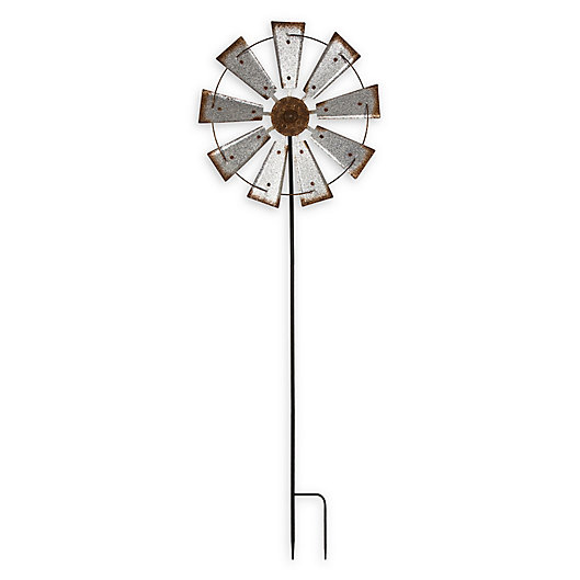 Alternate image 1 for Glitzhome Farmhouse Metal Galvanized Wind Spinner Yard Stake
