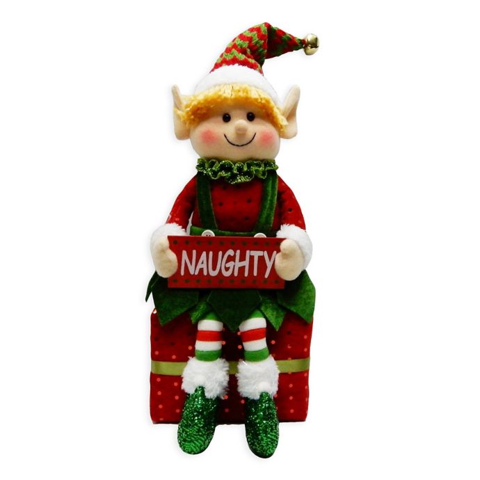 Bed Bath and Beyond Winter Wonderland 15-Inch Naughty Sitting Elf