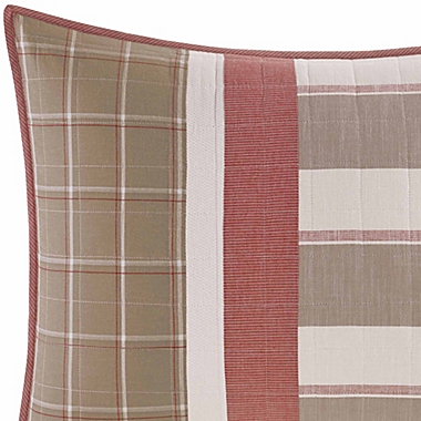 Nautica&reg; Crimstead Khaki/Red Standard Sham. View a larger version of this product image.