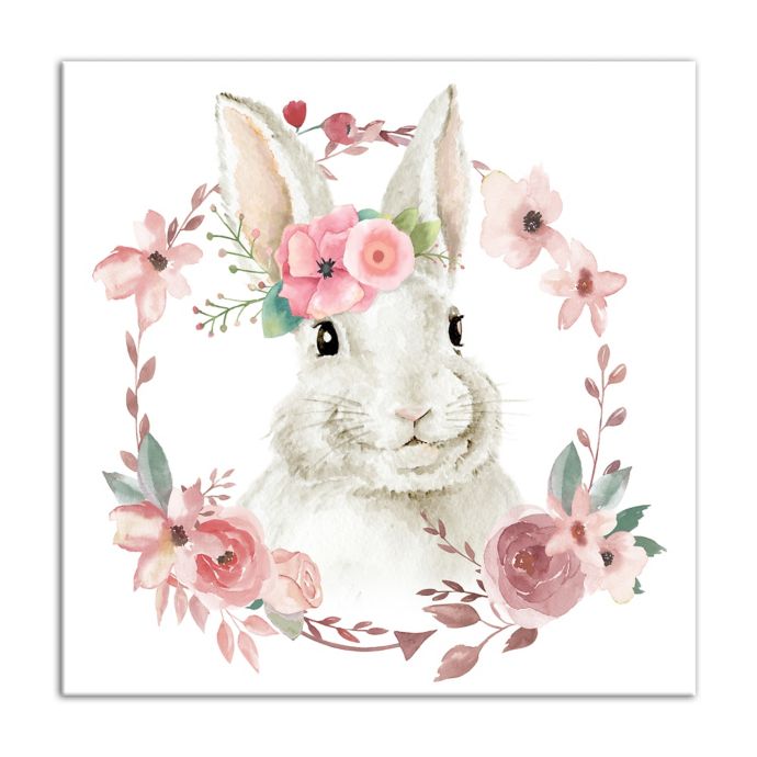 Download Designs Direct Floral Bunny 16 Inch Square Canvas Wall Art Bed Bath Beyond