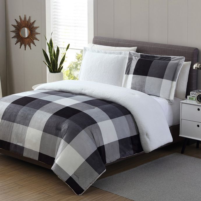 Tanner II Sherpa Reversible Comforter Set | Bed Bath & Beyond