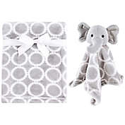 Hudson Baby&reg; Elephant Plush Security Blanket Set in Grey