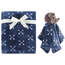 Hudson Baby® Hedgehog Plush Security Blanket Set in Blue