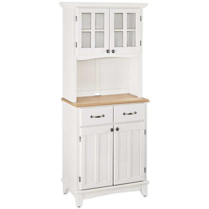 Home Styles Natural Wood Top Small Buffet/Server with Hutch | Bed Bath ...