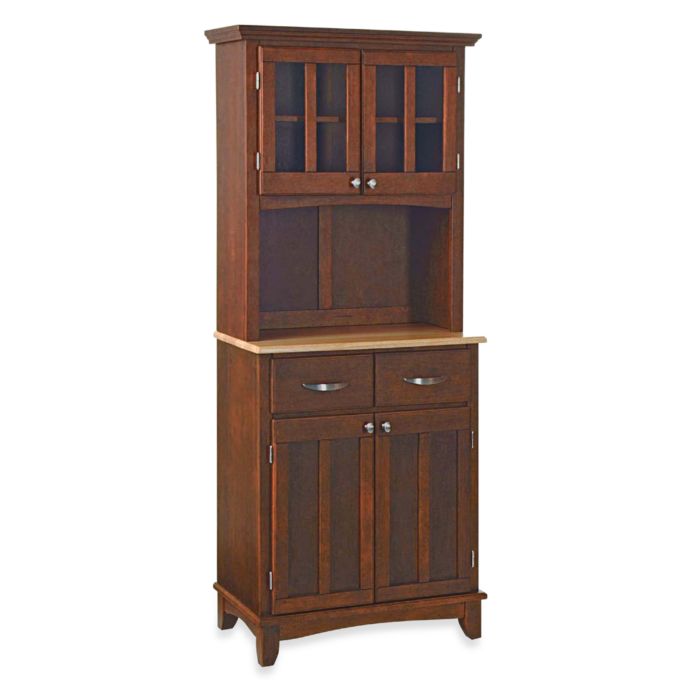 Home Styles Natural Wood Top Small Buffet/Server with Hutch Bed Bath