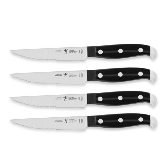 steak knife set with block