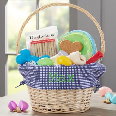 Willow Pet Easter Basket in Checkered Navy