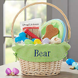 Willow Pet Easter Basket in Checkered Green