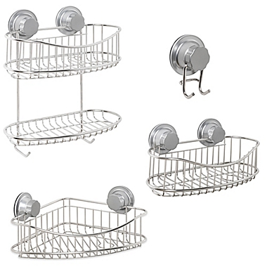 ORG NeverRust&reg; Power Grip Pro&trade; Stainless Steel Shower Storage Collection. View a larger version of this product image.