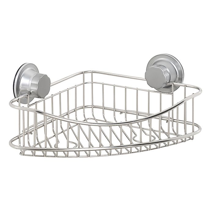 2 x Stainless Steel Stick N Lock Chrome Shower Rack Caddy Bathroom Shower Basket