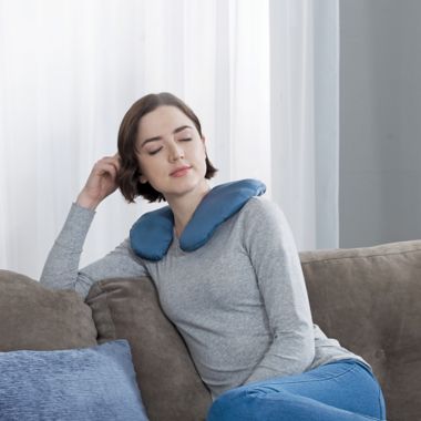 Therapedic&reg; Cooling Travel Pillow in Navy. View a larger version of this product image.