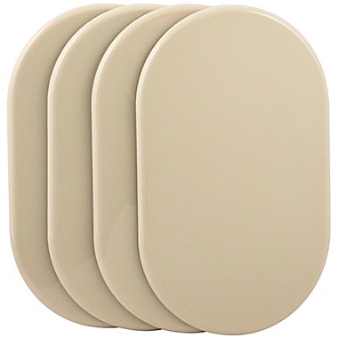 Self-Stick Reusable 9 &frac12;-Inch x 5 &frac34;-Inch Hard Furniture Sliders in Oatmeal (Set of 4). View a larger version of this product image.