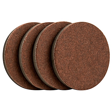 3.5-Inch Reusable Felt Sliders in Brown (Set of 4). View a larger version of this product image.