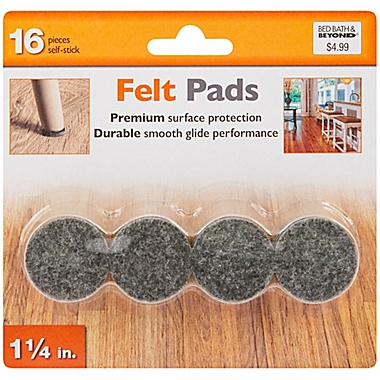 16-Pack Hard Surface Self-Stick Felt Furniture Pads in Grey. View a larger version of this product image.