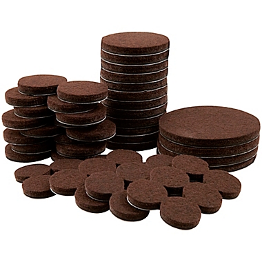 56-Pack Assorted Self-Stick Felt Furniture Pads in Brown. View a larger version of this product image.