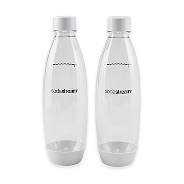 Sodastream Bottles 2X1 Liter White  Fuse Plastic Carbonating Twin Pack 3 Years 