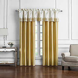 Marquis® by Waterford Russell Square 84-Inch Rod Pocket Window Curtain Panel Pair in Gold