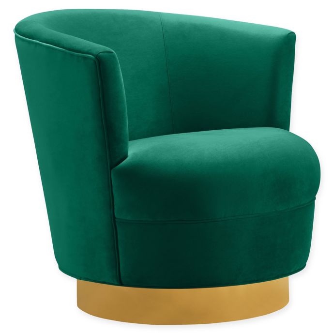 Tov Furniture™ Noah Velvet Swivel Chair in Green | Bed ...
